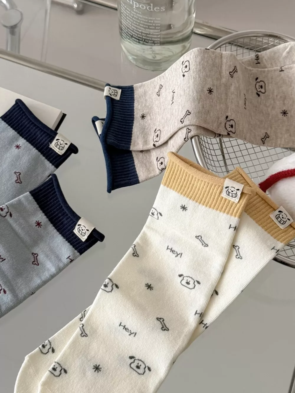 Cartoon Print Cotton Crew Socks, image 9