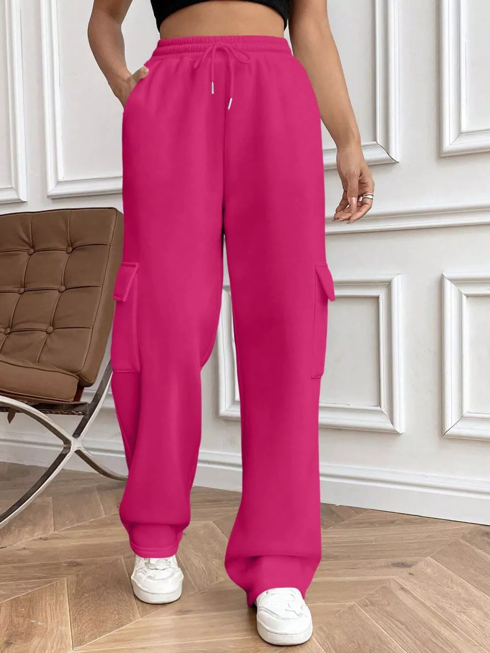 Relaxed Fit Pants with Drawstring Waist, image 22