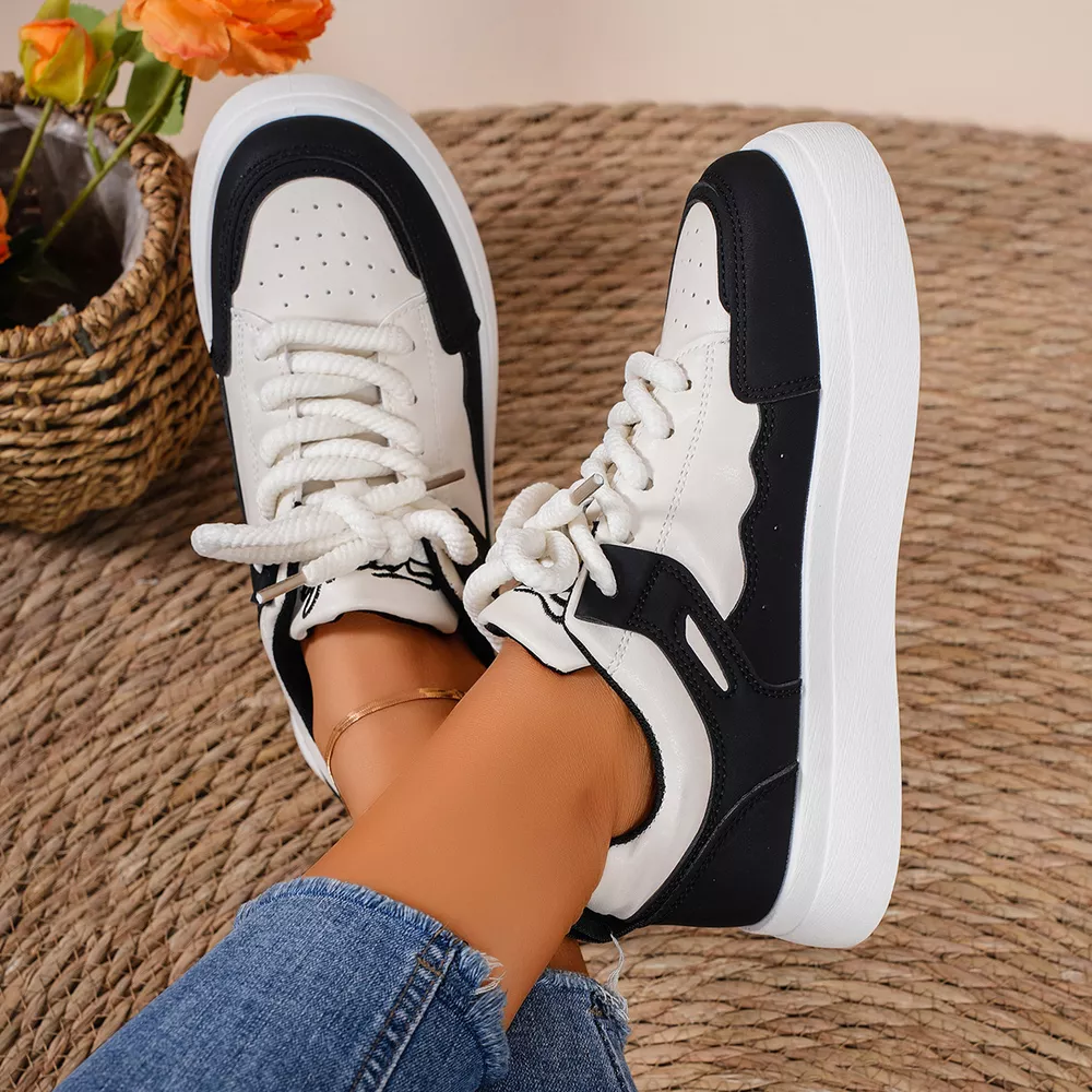 Round Toe Platform Sneakers, image 6