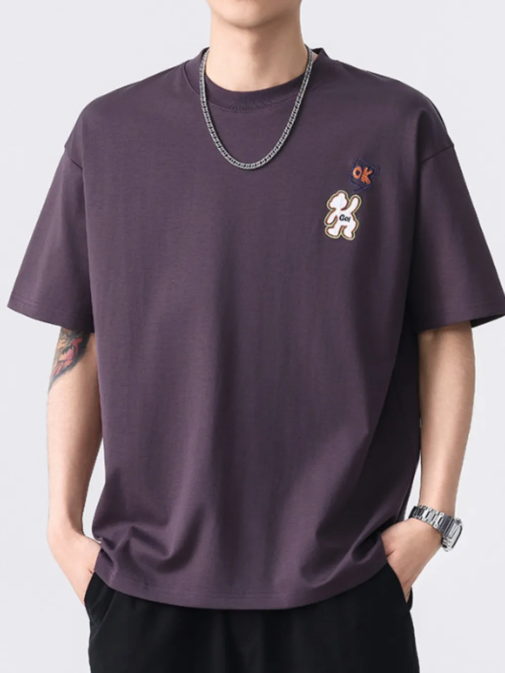 Men's Plus Size Round Neck Short Sleeve T-Shirt, image 3