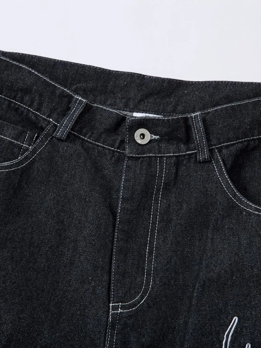 Men's Embroidered Wide Leg Baggy Jeans, image 12
