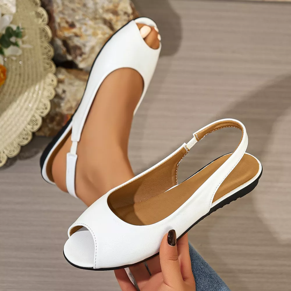 Peep Toe Flats Sandals, image 4