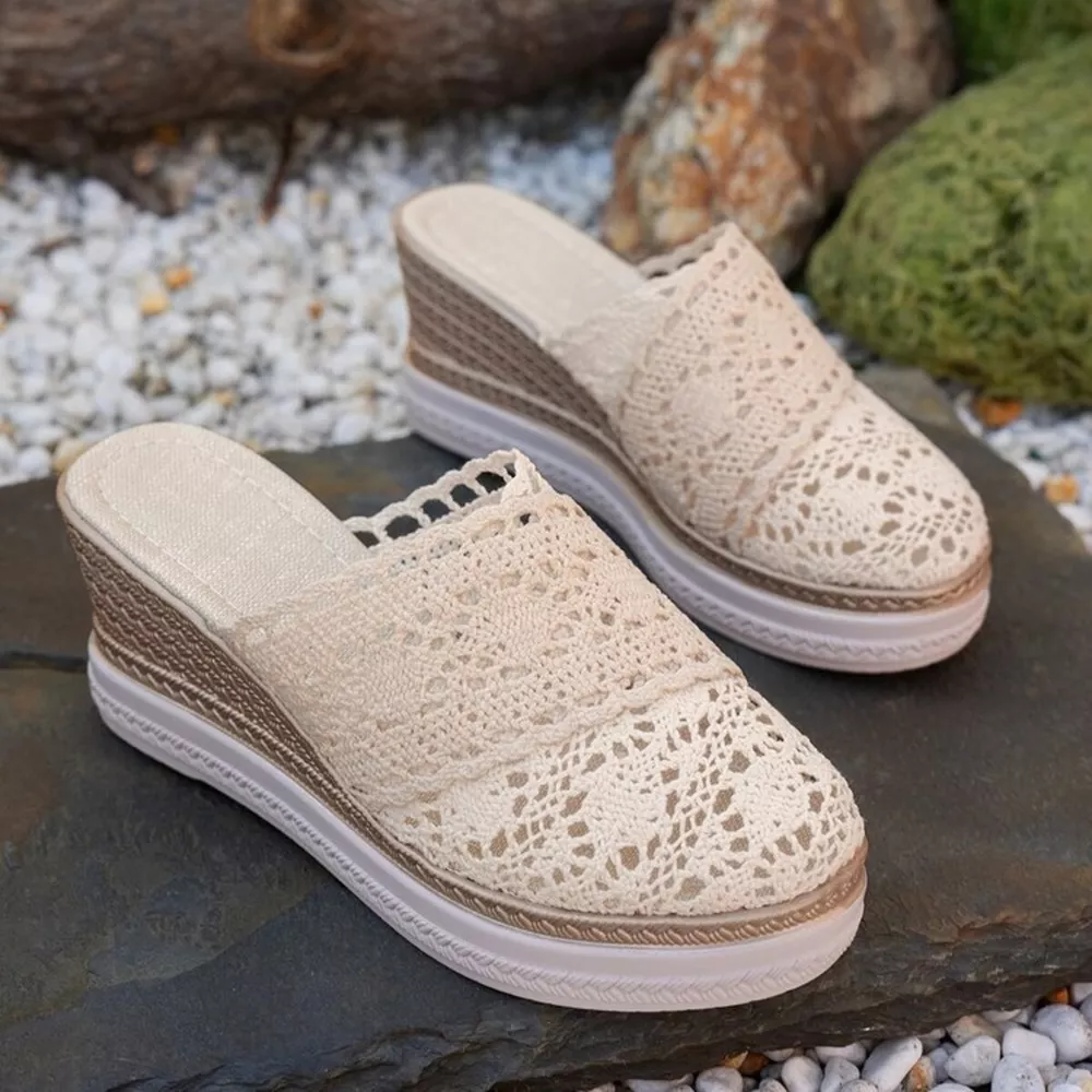 Round Toe Wedge Sandals, image 4
