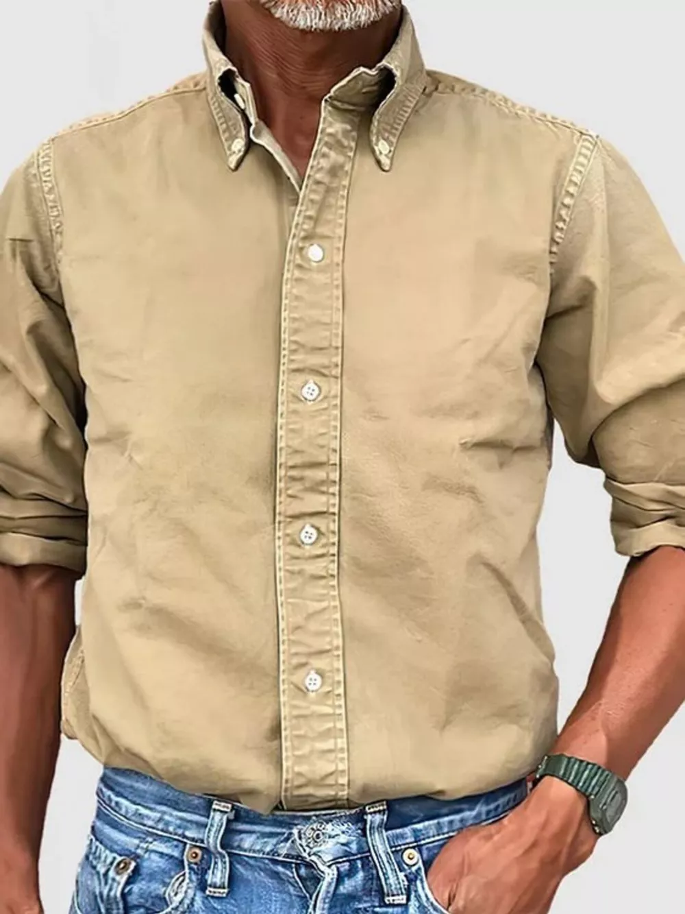 Men's Full Size Casual Button-Down Shirt Plus Size, image 4
