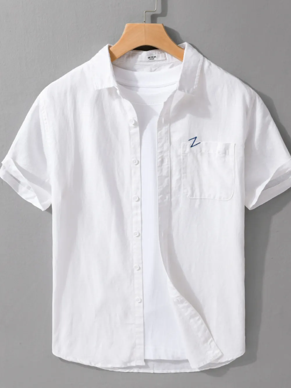 Men's Plus Size Button Up Short Sleeve Shirt, image 3