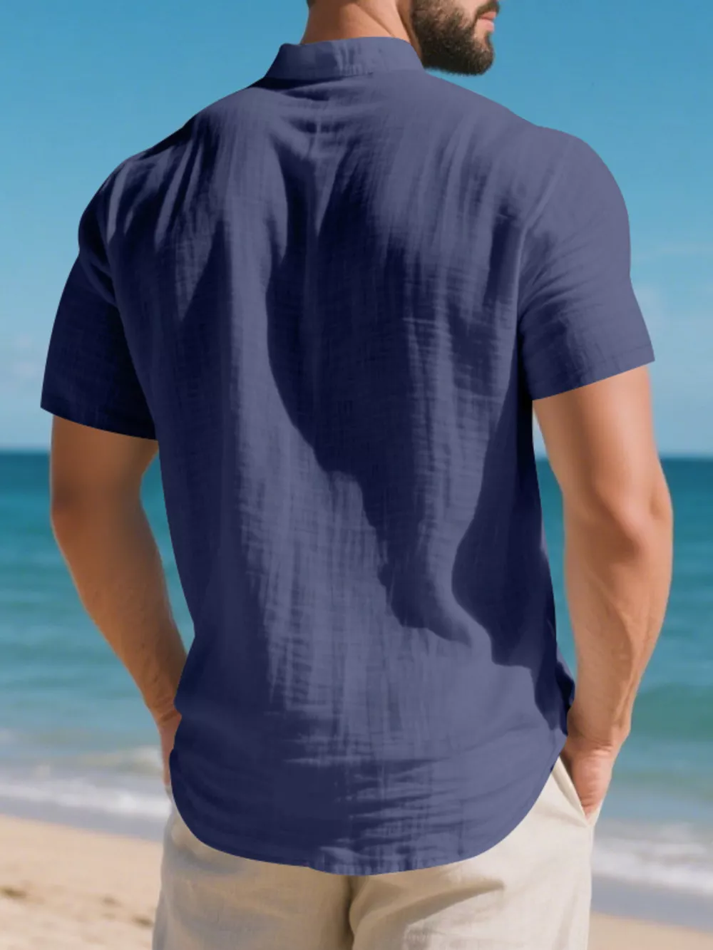 Men's Full Size Button Detail Short Sleeve Shirt Plus Size, image 19