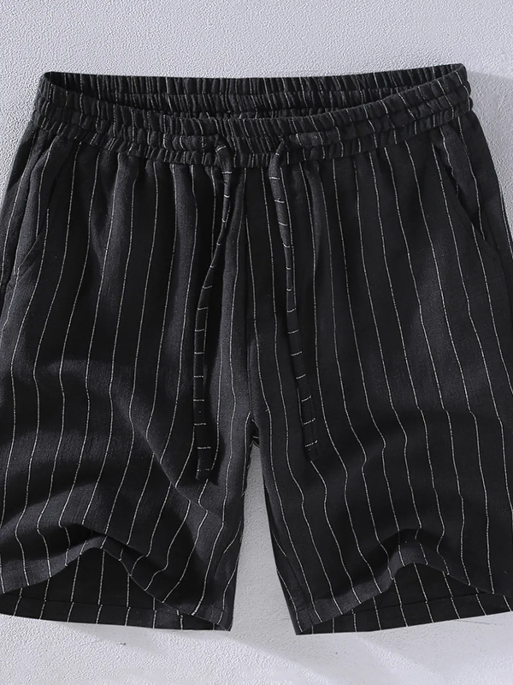 Men's Plus Size Striped Drawstring Shorts, image 3