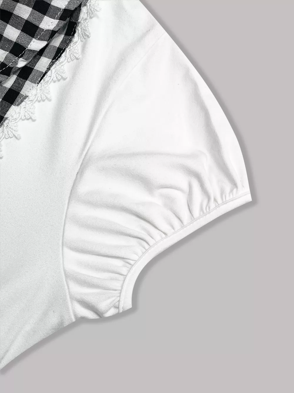 Gingham Collar Slim Fit Blouse, image 11