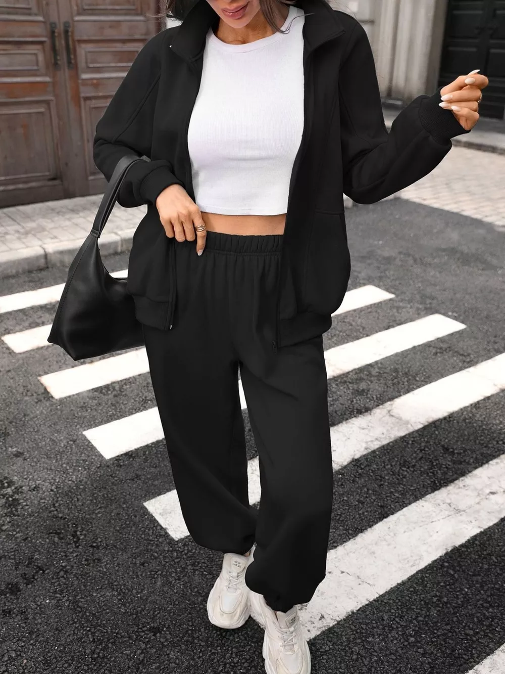 Zip-Up Long Sleeve Top and Pants Set, image 11