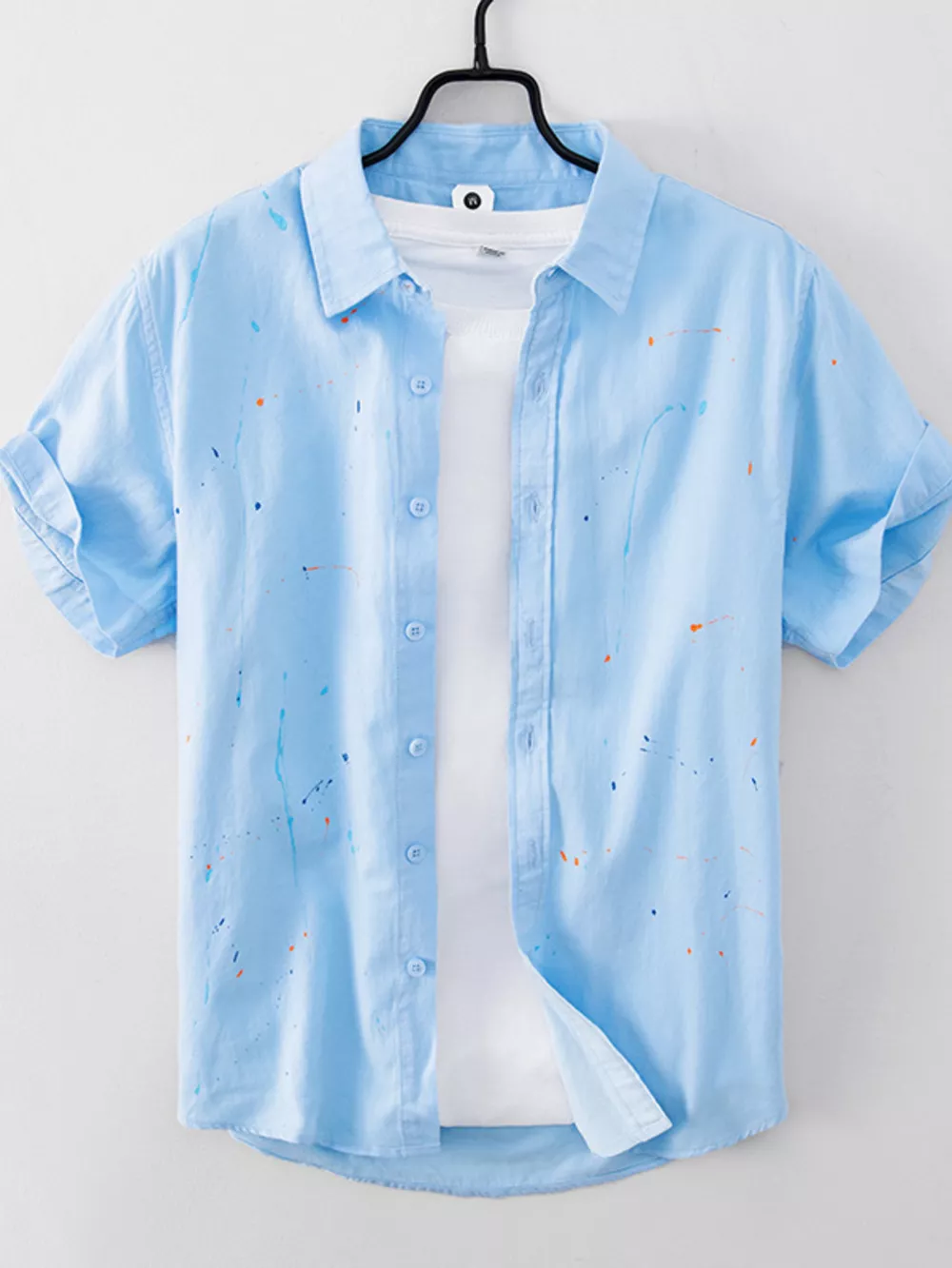 Men's Plus Size Button Up Short Sleeve Shirt, image 4