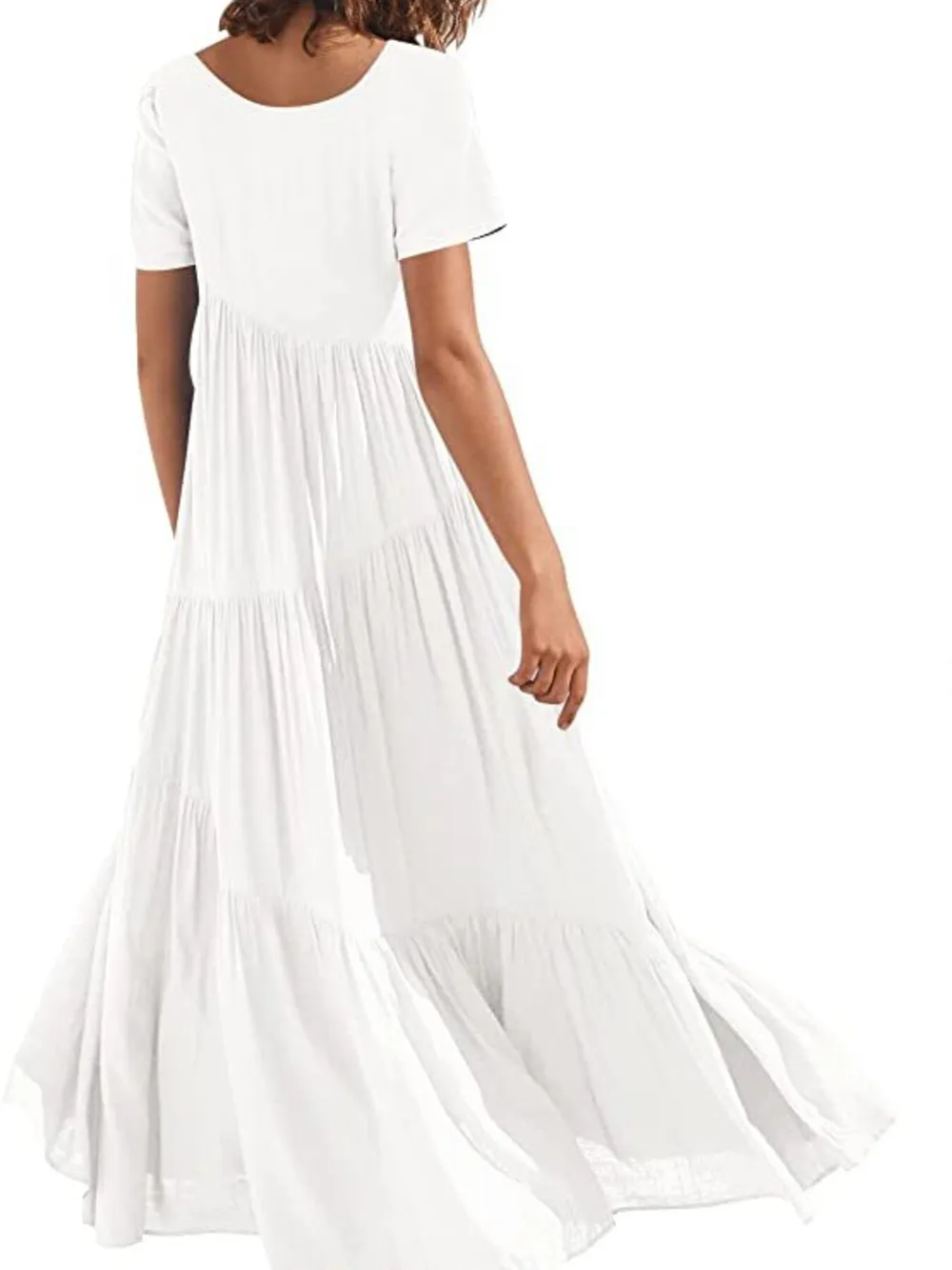 Round Neck Tiered Ruffle Maxi Dress, image 13