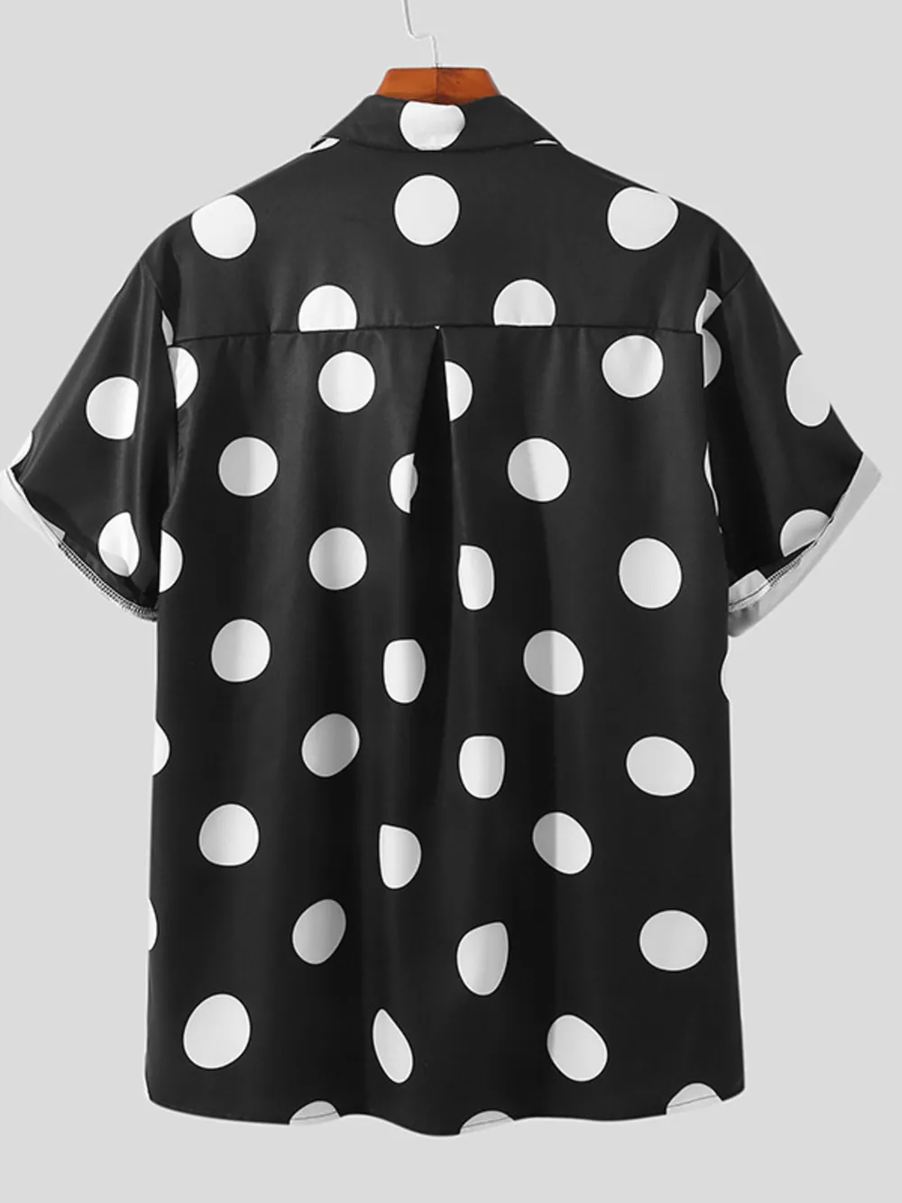 Men's Full Size Polka Dot Short Sleeve Button-Up Shirt Plus Size, image 4