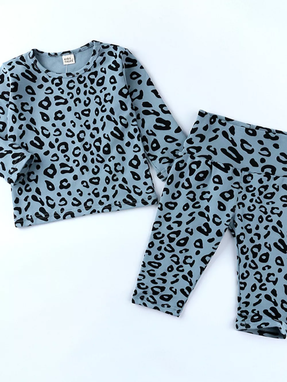 Children's Leopard Print Long Sleeve Top and Pants Set, image 2