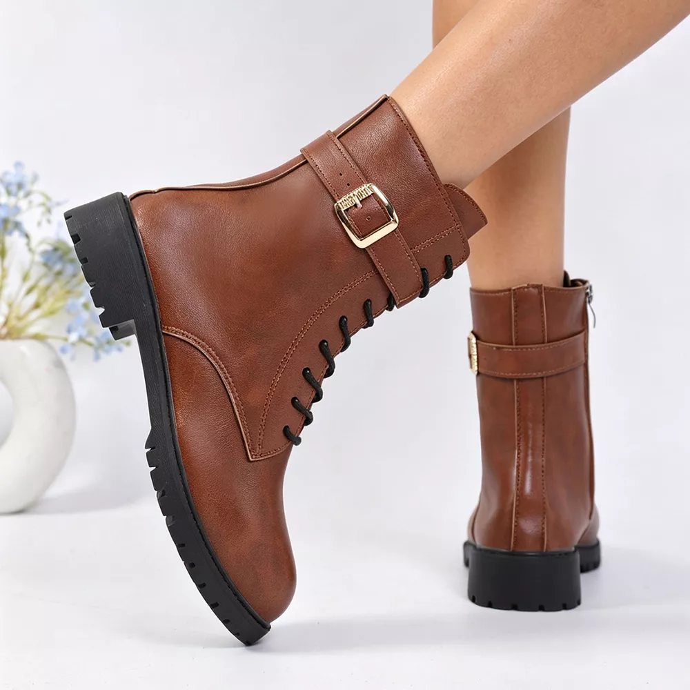 Round Toe Lace Up Boots, image 8