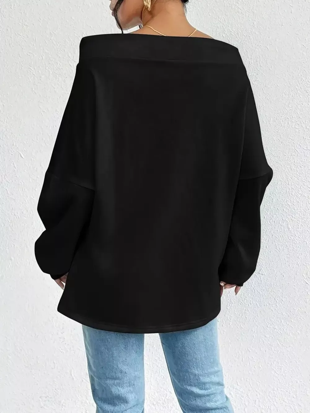 Off-Shoulder Drawstring Sweatshirt, image 5