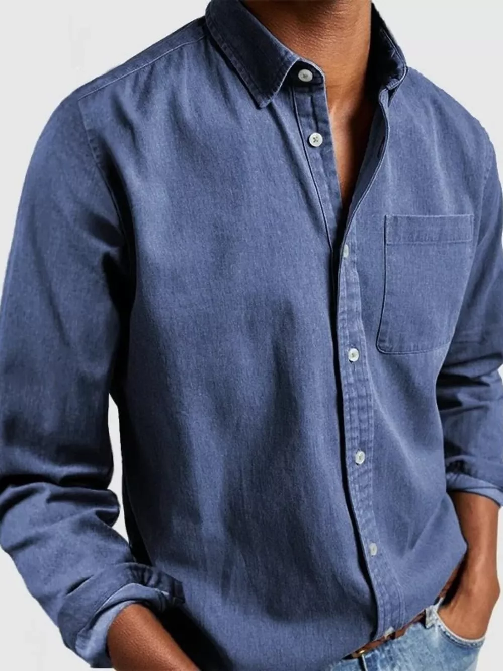 Men's Full Size Button Up Long Sleeve Shirt Plus Size, image 8