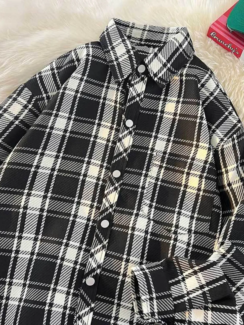 Men's Full Size Classic Plaid Button-Down Shirt Plus Size, image 2
