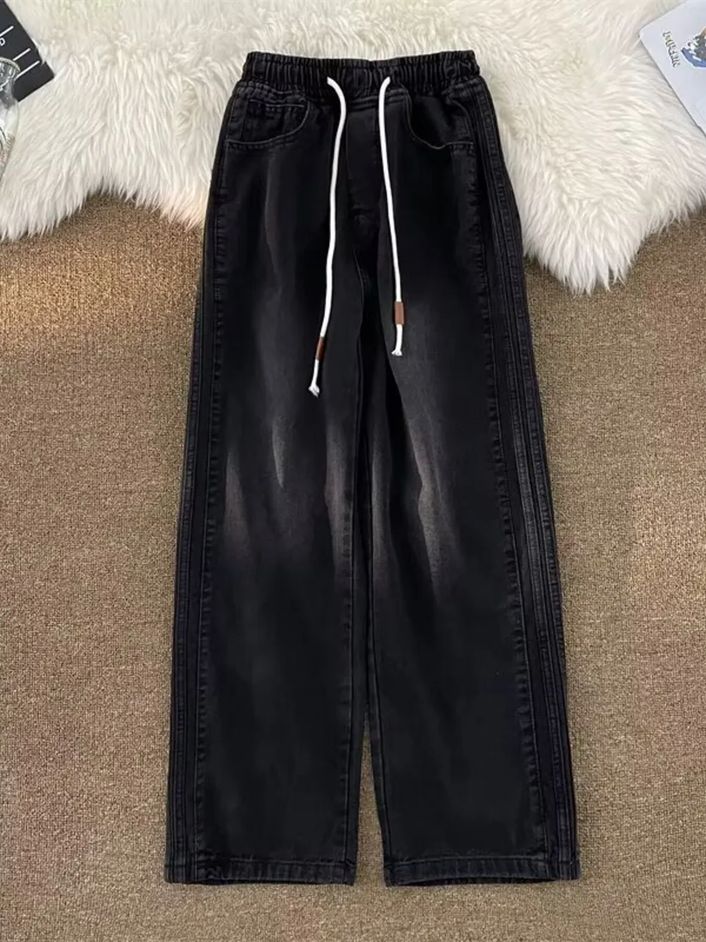 Men's Full Size Wash Wide Leg Pants Plus Size, image 2