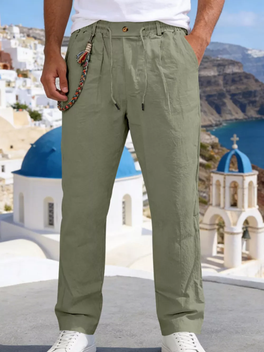 Men's Full Size Casual Drawstring Pants with Pockets Plus Size, image 5