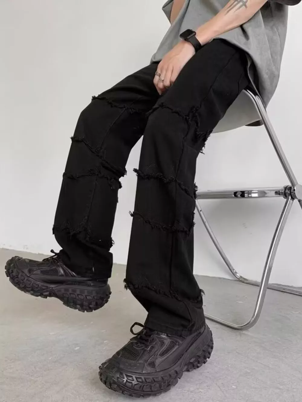 Men's Full Size Raw Hem Jeans Plus Size, image 4