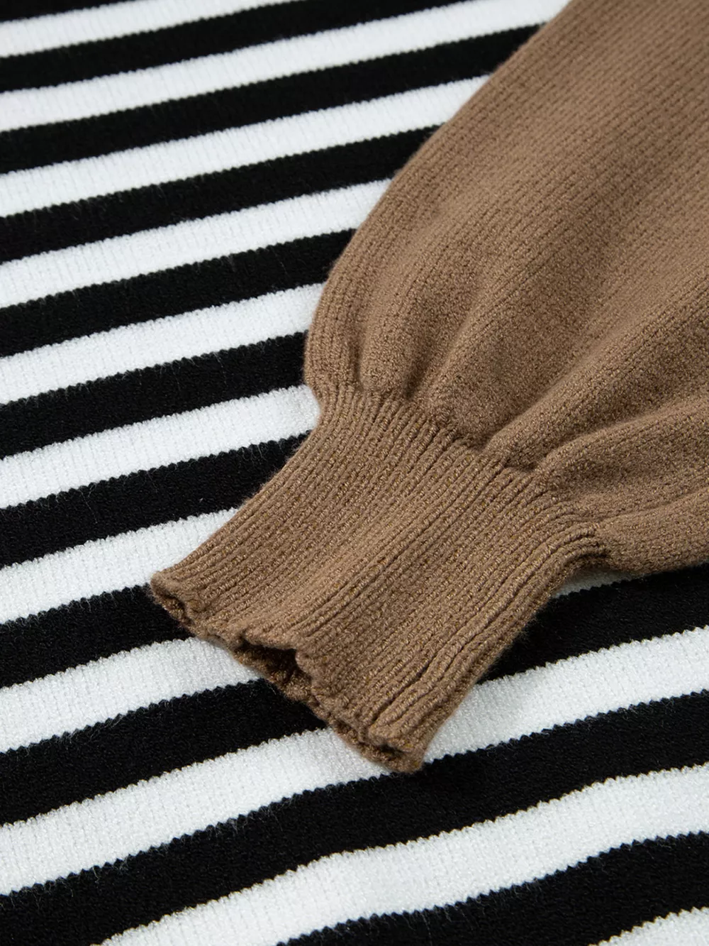 Striped Panels Colorblock Sleeve Sweater, image 5