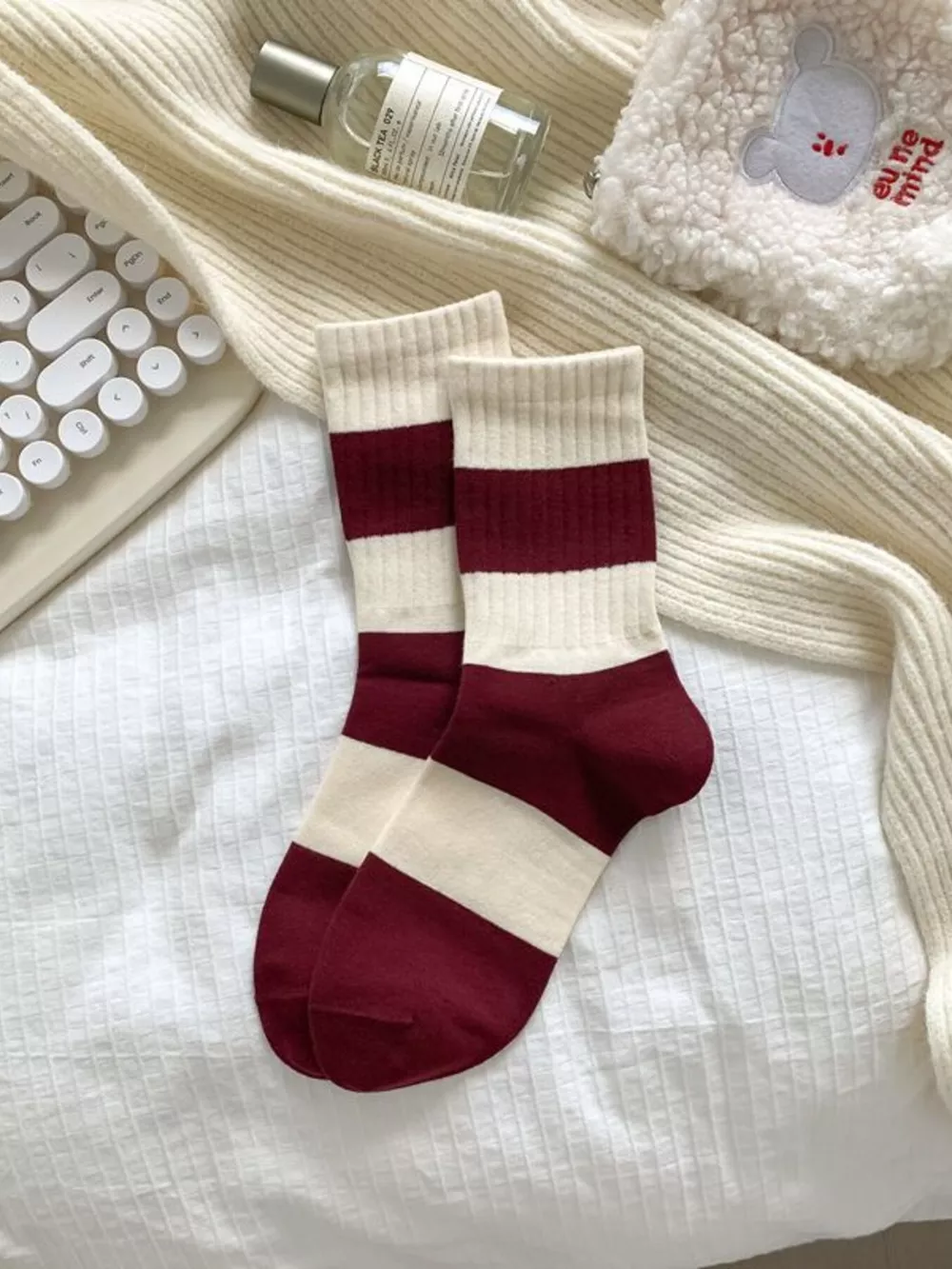 Ribbed Cotton Crew Socks, image 10