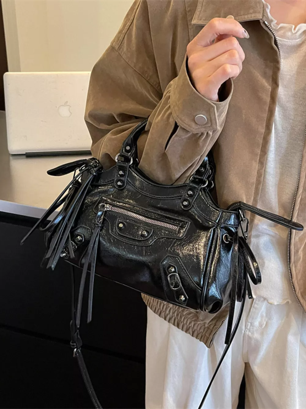Tassel Leather Handbag