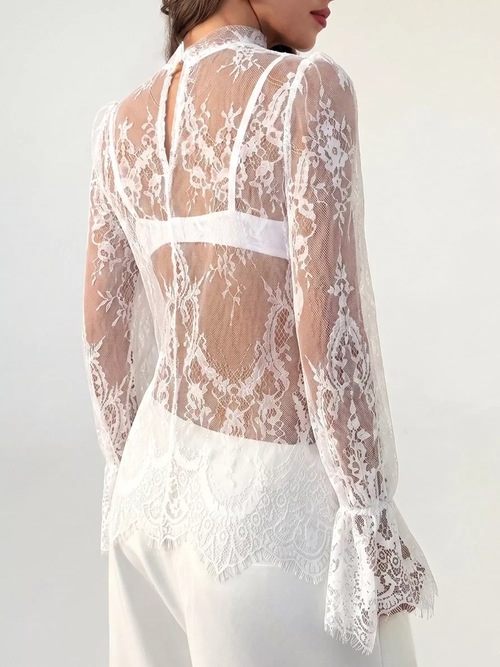 Lace Flounce Sleeve Top, image 8