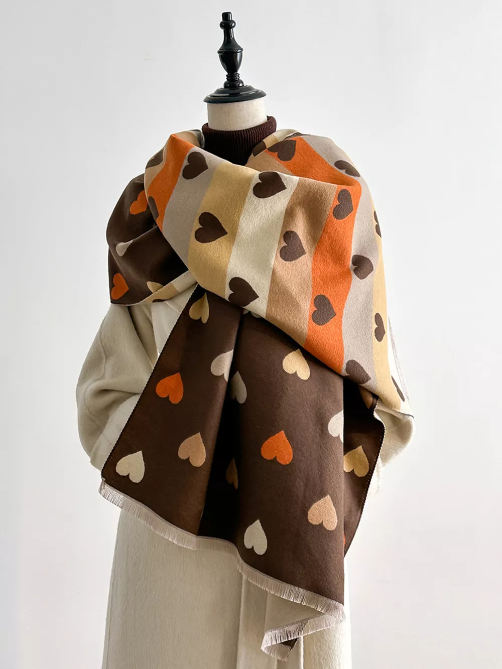 Heart Pattern Warm Scarf, image 4