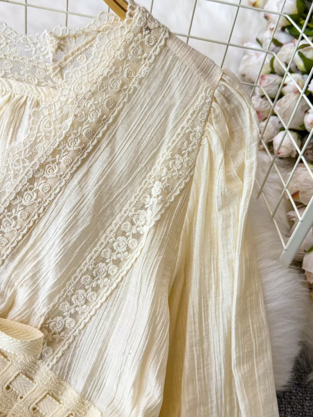 Lace Detail V-Neck Blouse, image 6