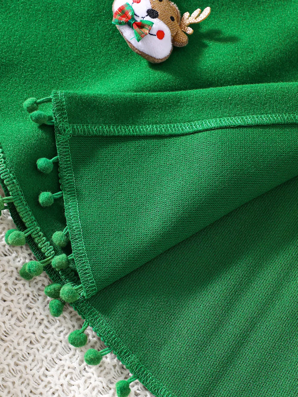 Children's Reindeer Embroidered Christmas Cape Outerwear, image 12