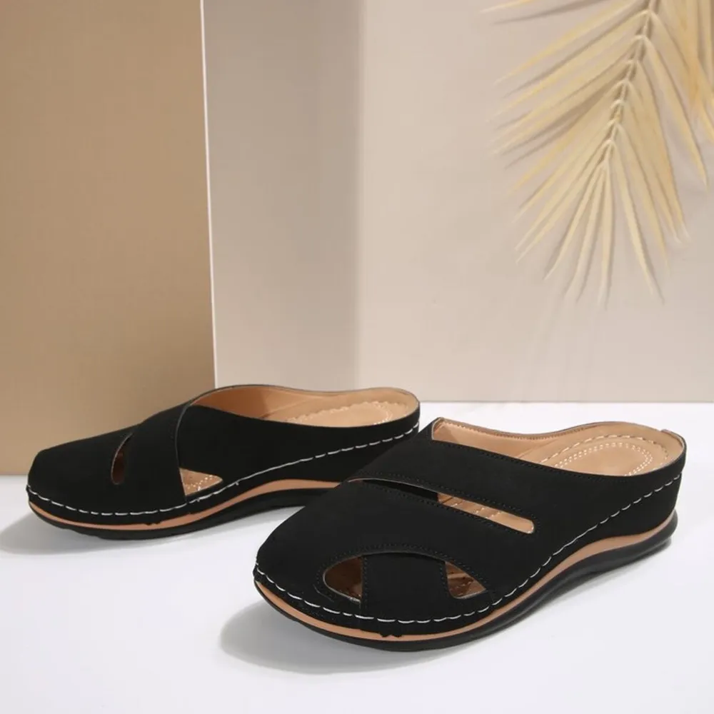Round Toe Wedge Sandals, image 3