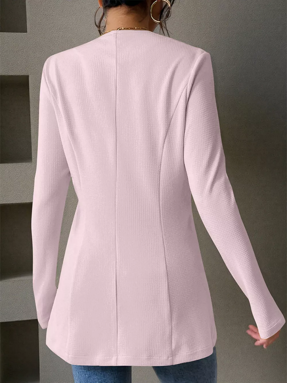 One Button Long Sleeve Blazer, image 9