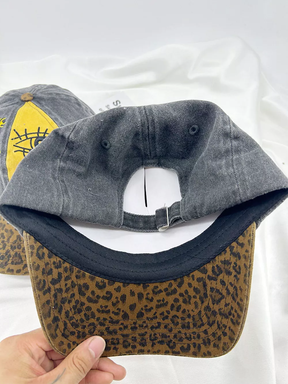 Printed Baseball Cap with Leopard Brim, image 5