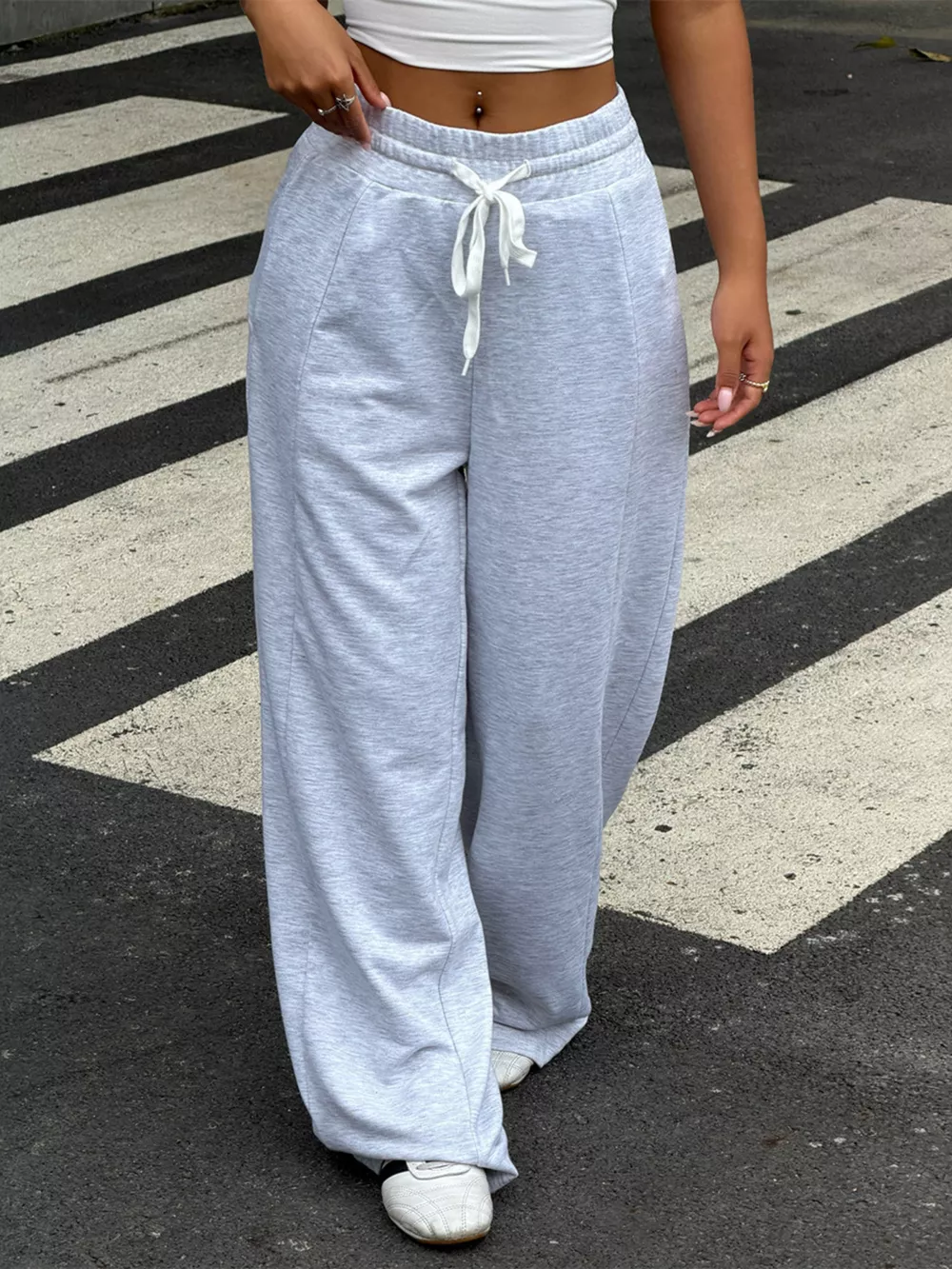 Drawstring Wide-Leg Pants, image 2