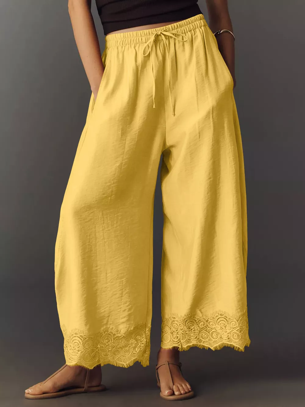 Drawstring Wide Leg Pants, image 23
