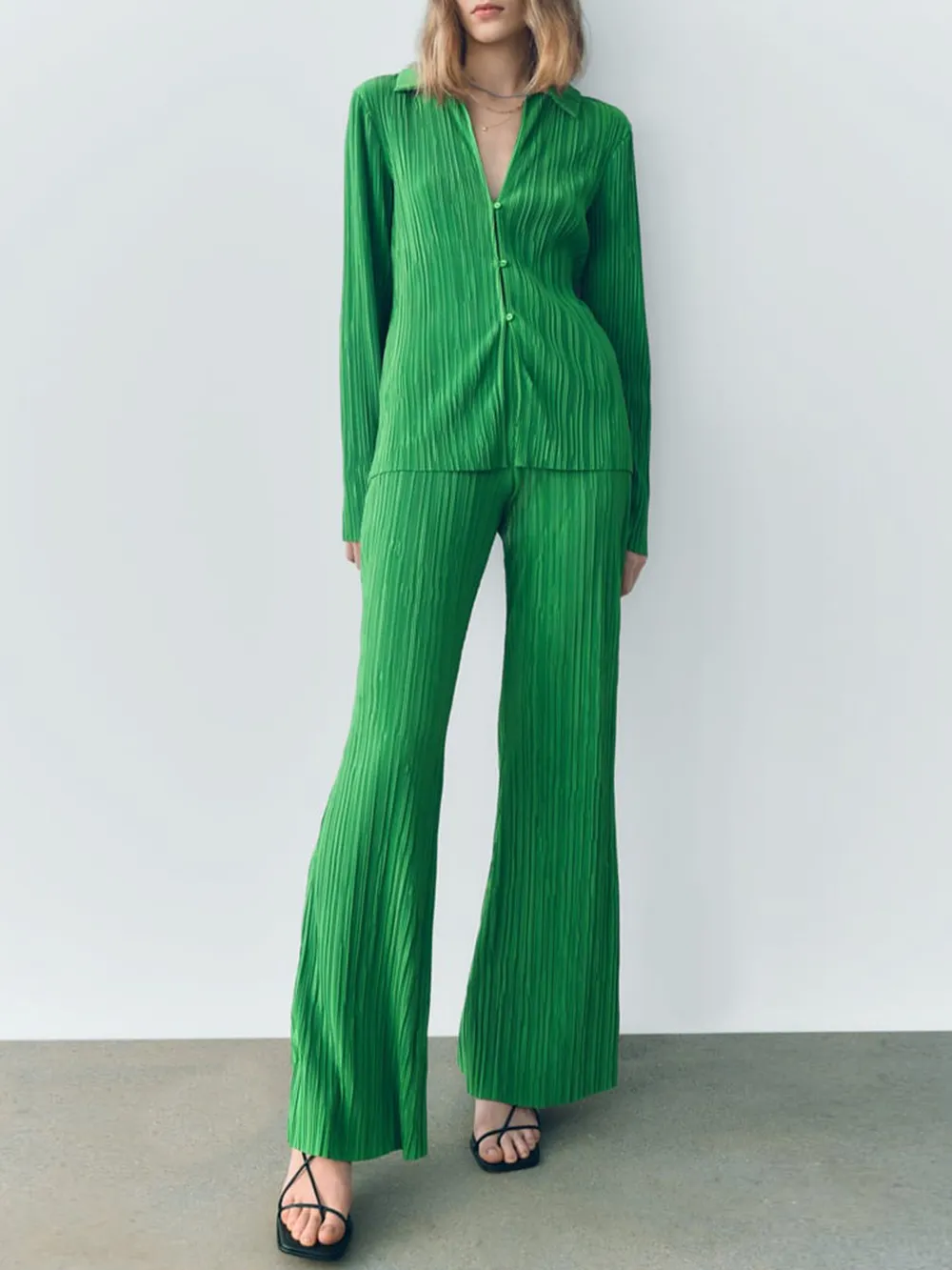 Texture Long Sleeve Top and Pants Lounge Set, image 2