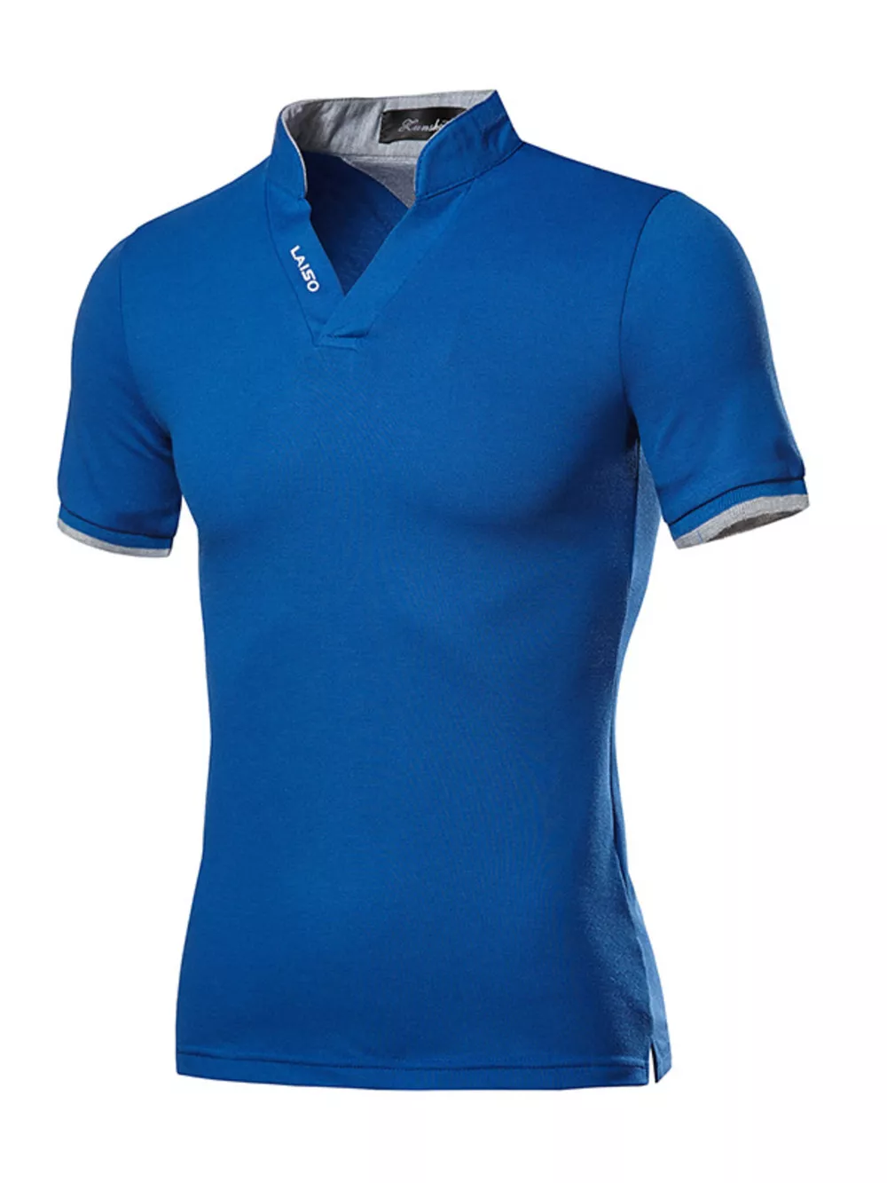 Men's Plus Size Notched Short Sleeve Top, image 5