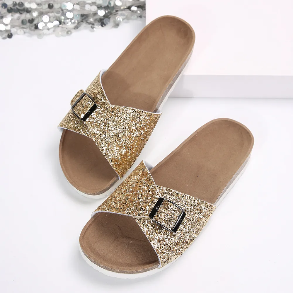 Glitter Buckle Strap Sandals, image 3