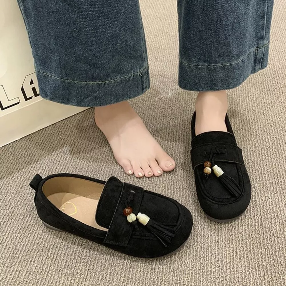 Tassel Round Toe Slip-Ons, image 8