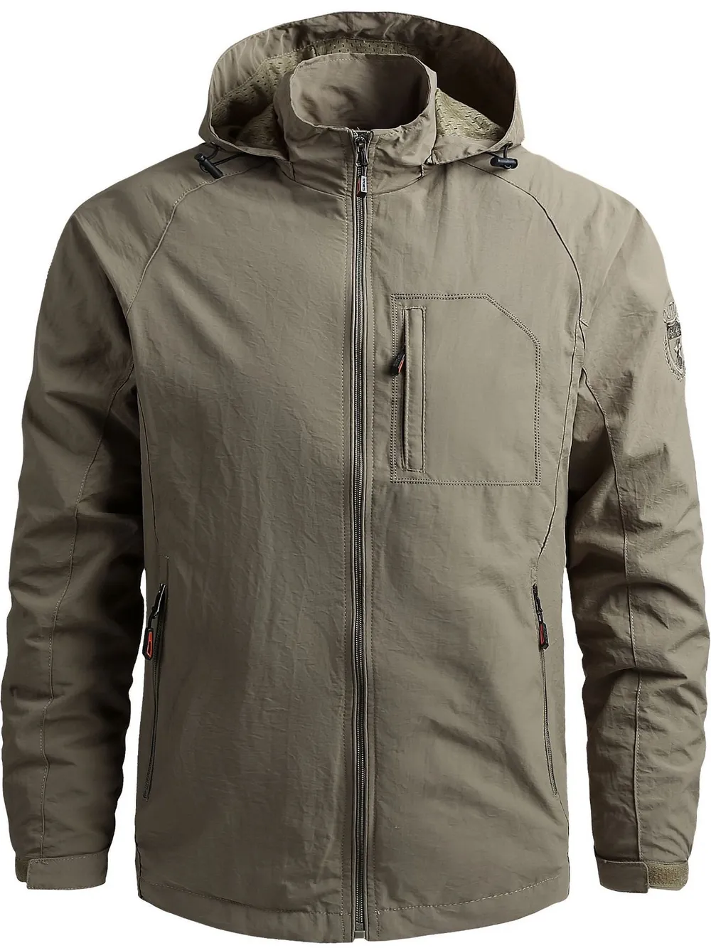 Men's Plus Size Lightweight Hooded Windproof Outdoor Jacket, image 5