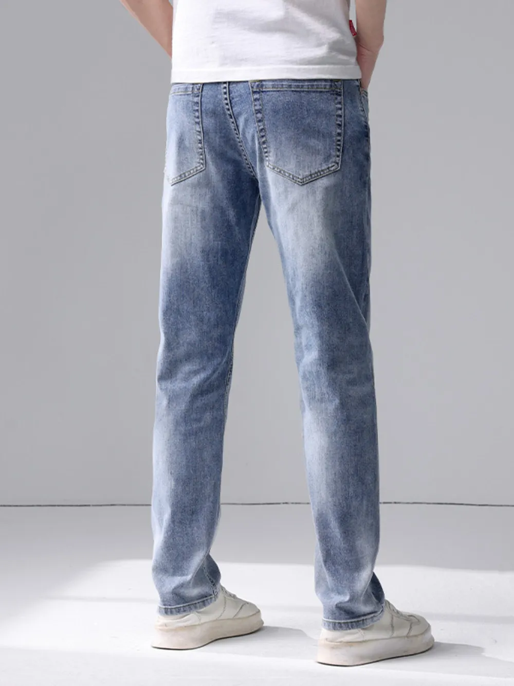 Men's Washed Slim Fit Jeans, image 5