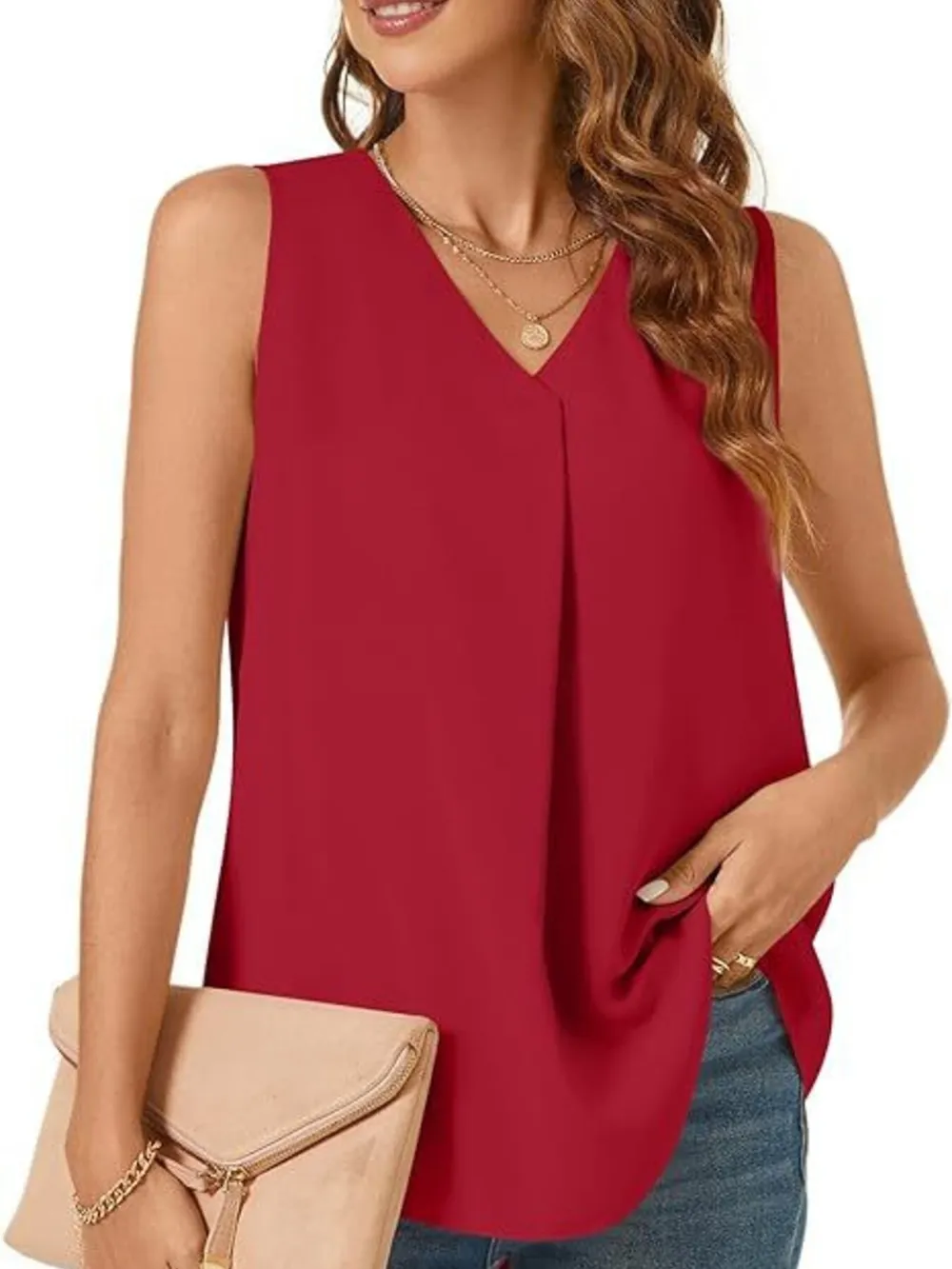 Full Size V-Neck Sleeveless Tank Top Plus Size, image 9