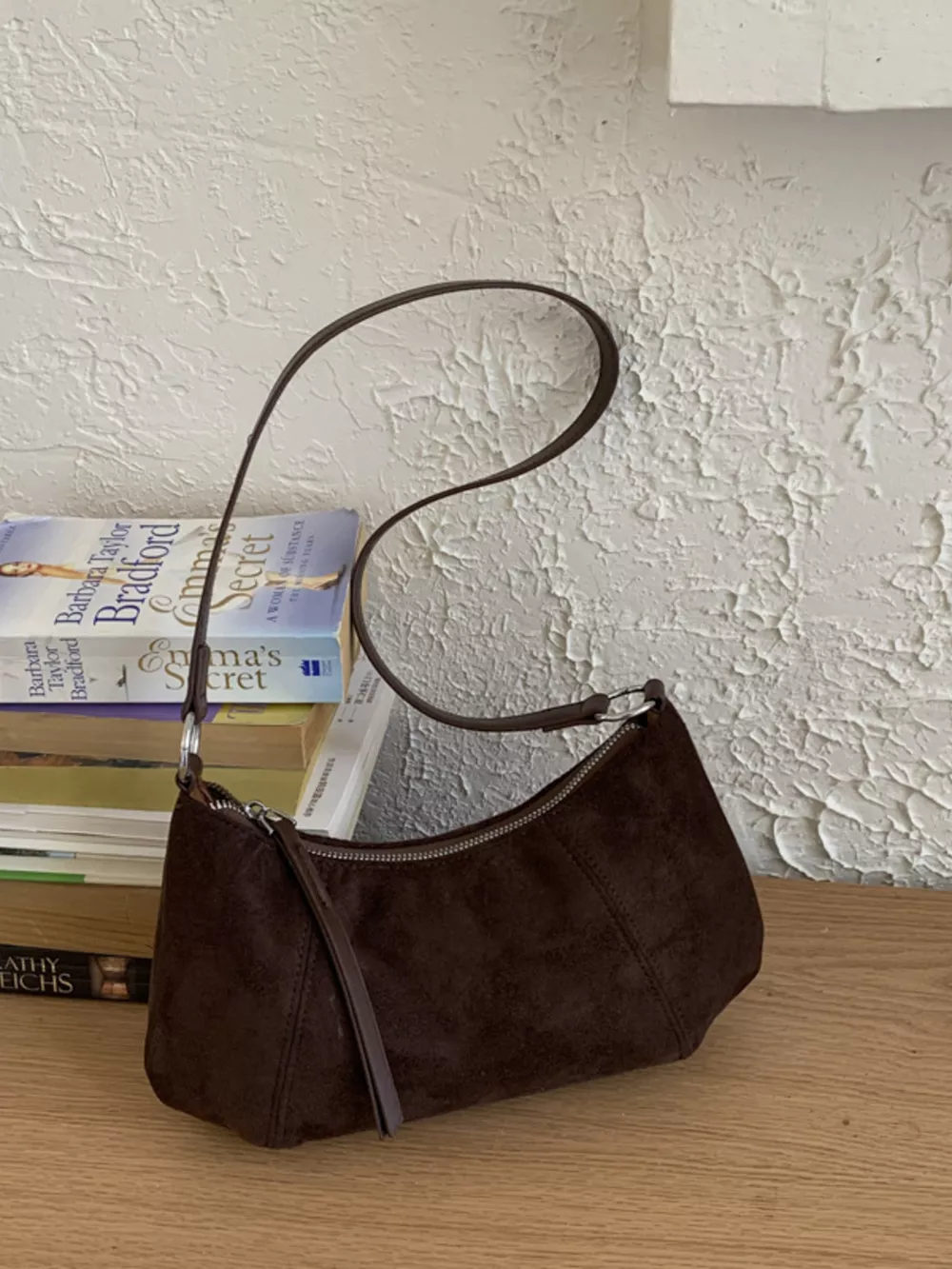 Vintage Suede Crossbody Bag, image 4
