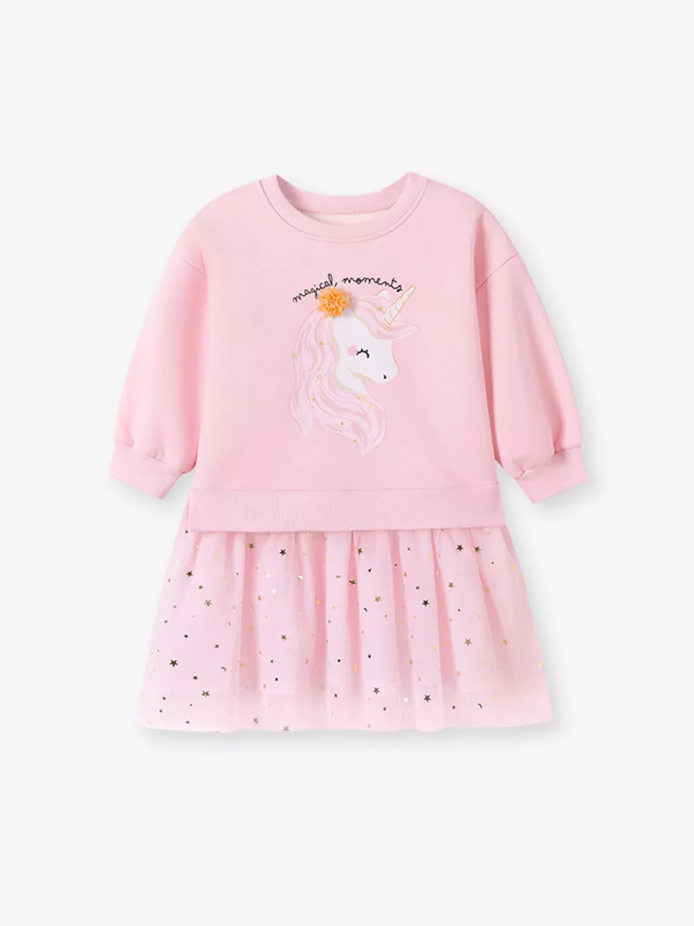 Children's Unicorn Graphic Sweatshirt Tulle Tutu Dress, image 2