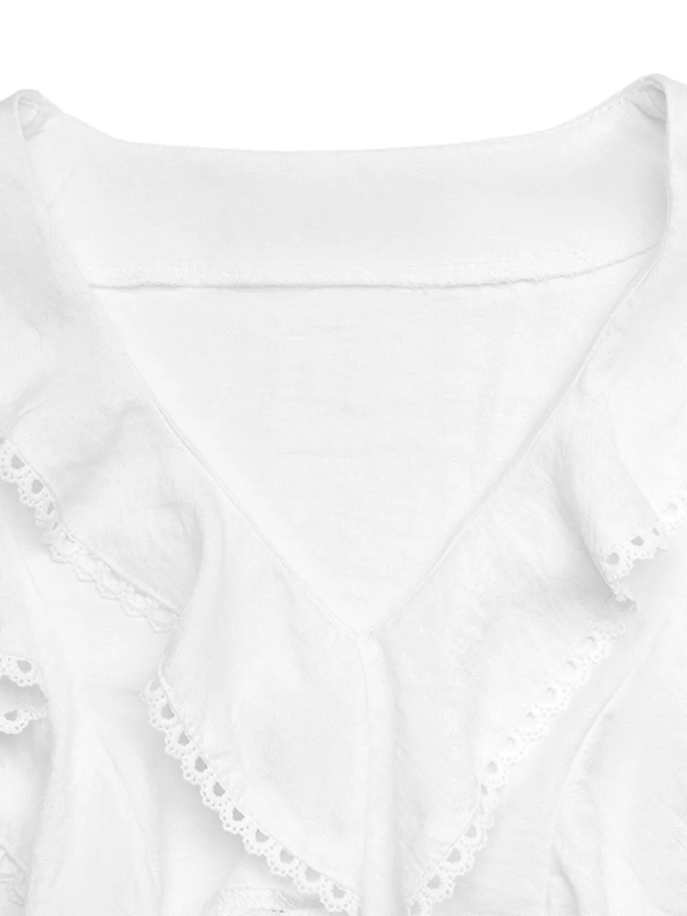 Ruffle Trim V-Neck Blouse, image 5