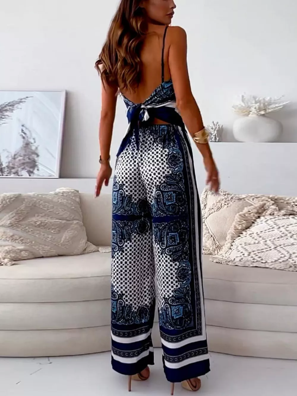 Tie Back Printed Cami and Pants Set, image 10