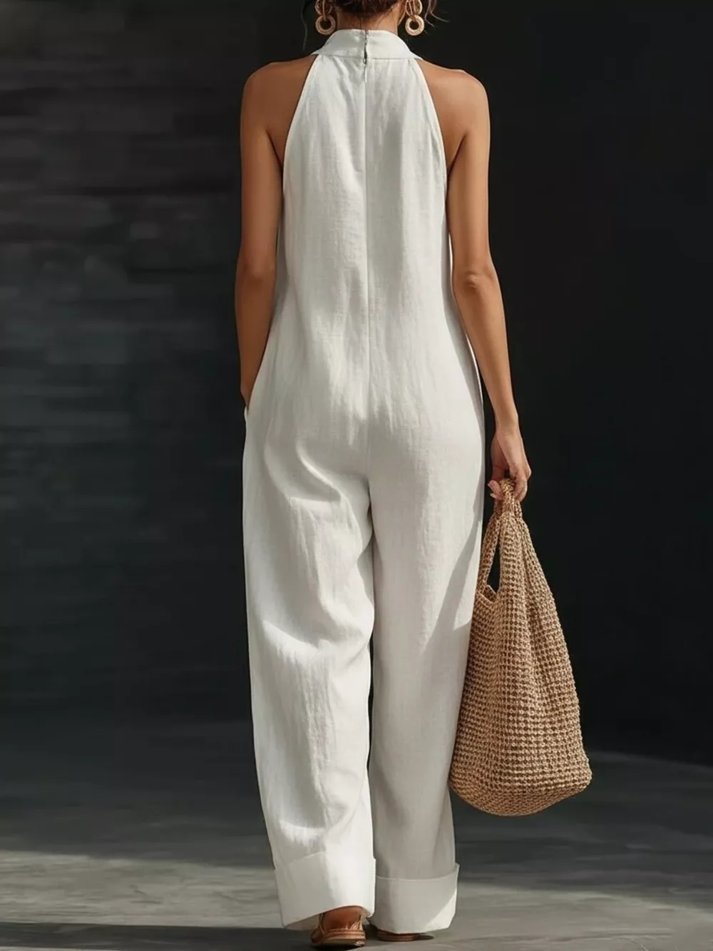 Halter Neck Wide-Leg Jumpsuit, image 3