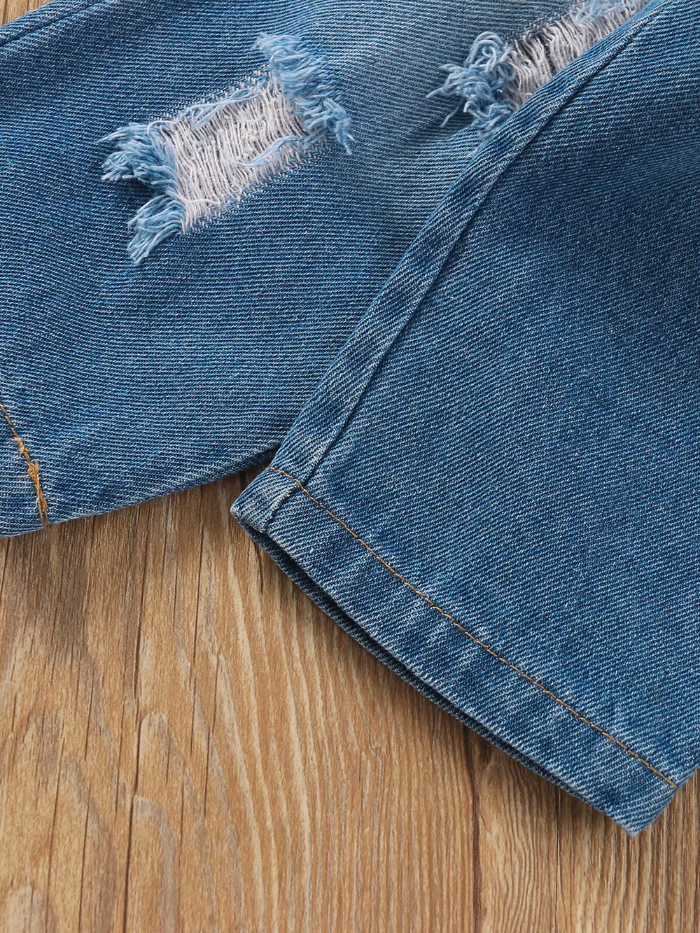Children's Tie Shoulder Tank and Distressed Jeans Set, image 3