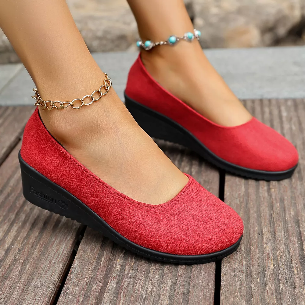 Round Toe Wedge Slip-Ons, image 3
